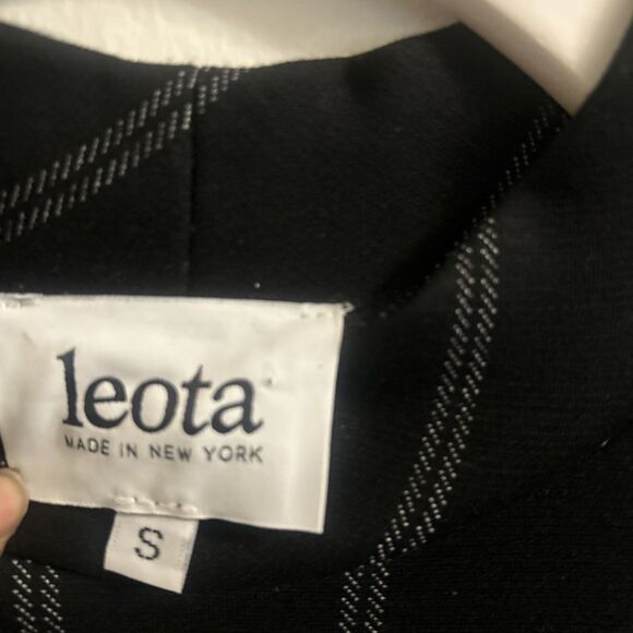 Leota Size Small Black Pinstripe Sleeveless Fit Flare Dress NWT - Picture 5 of 7